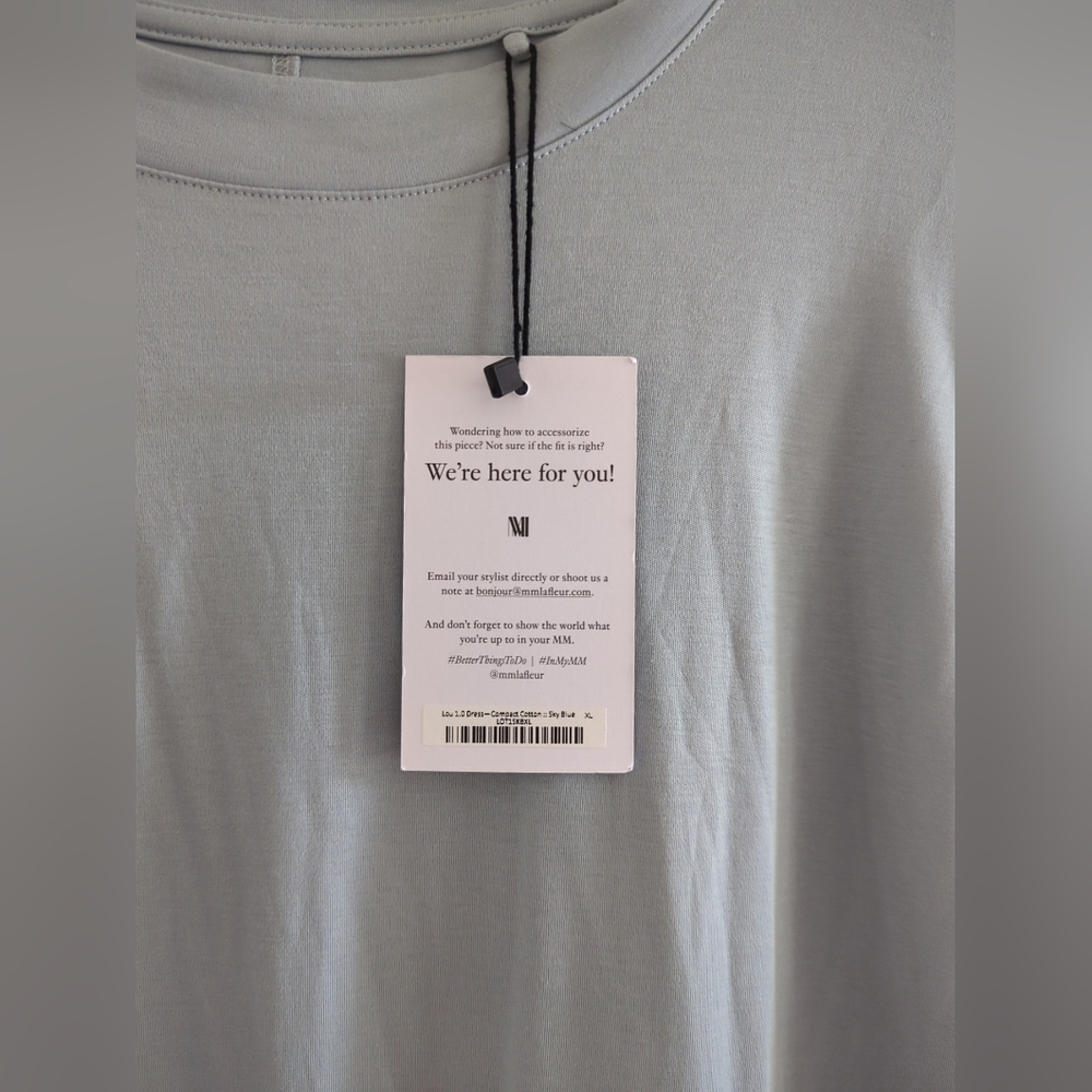 NEW MM Lafleur Light Blue The Lou Dress in Pima Cotton Size XLarge,med - Picture 4 of 11